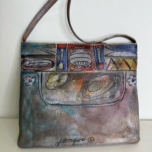 NEW Jane Yoo Leather Vintage Shoulder Bag 10x9”